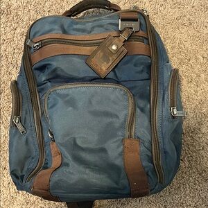 Tumi Alpha Bravo Men's Backpack in Blue and Brown